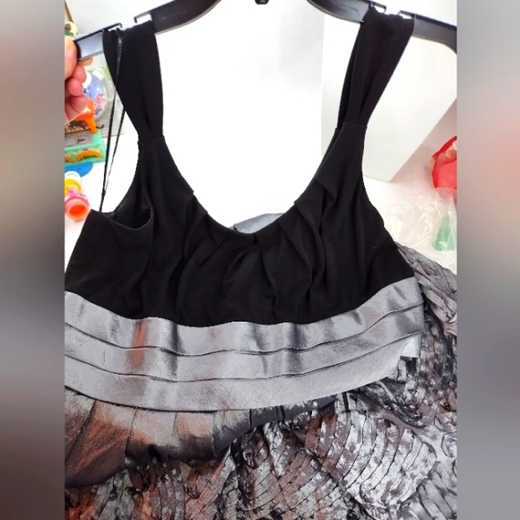 Kathy Roberts Sleeveless Empire Waist Embroidered Details Black and Grey - Picture 1 of 4